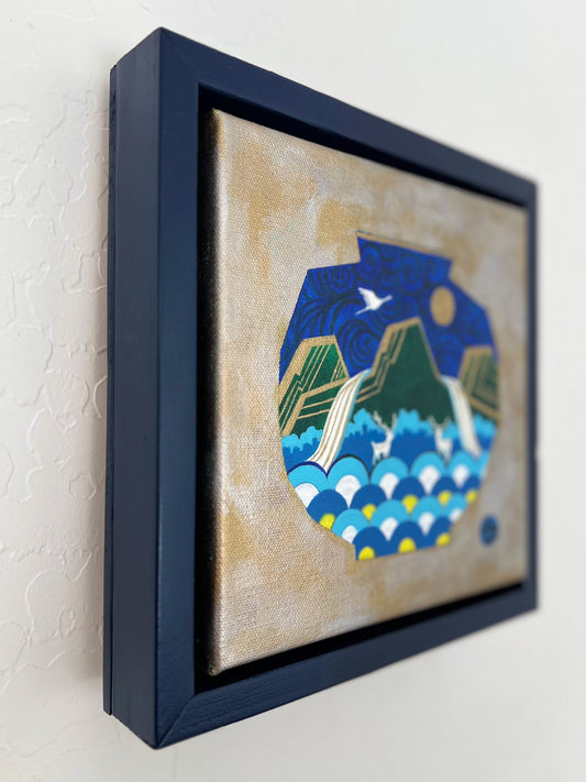 Moonlit Sanctuary 8" x 8" (20x20cm) - Original Oil Painting by Suyeun image 1