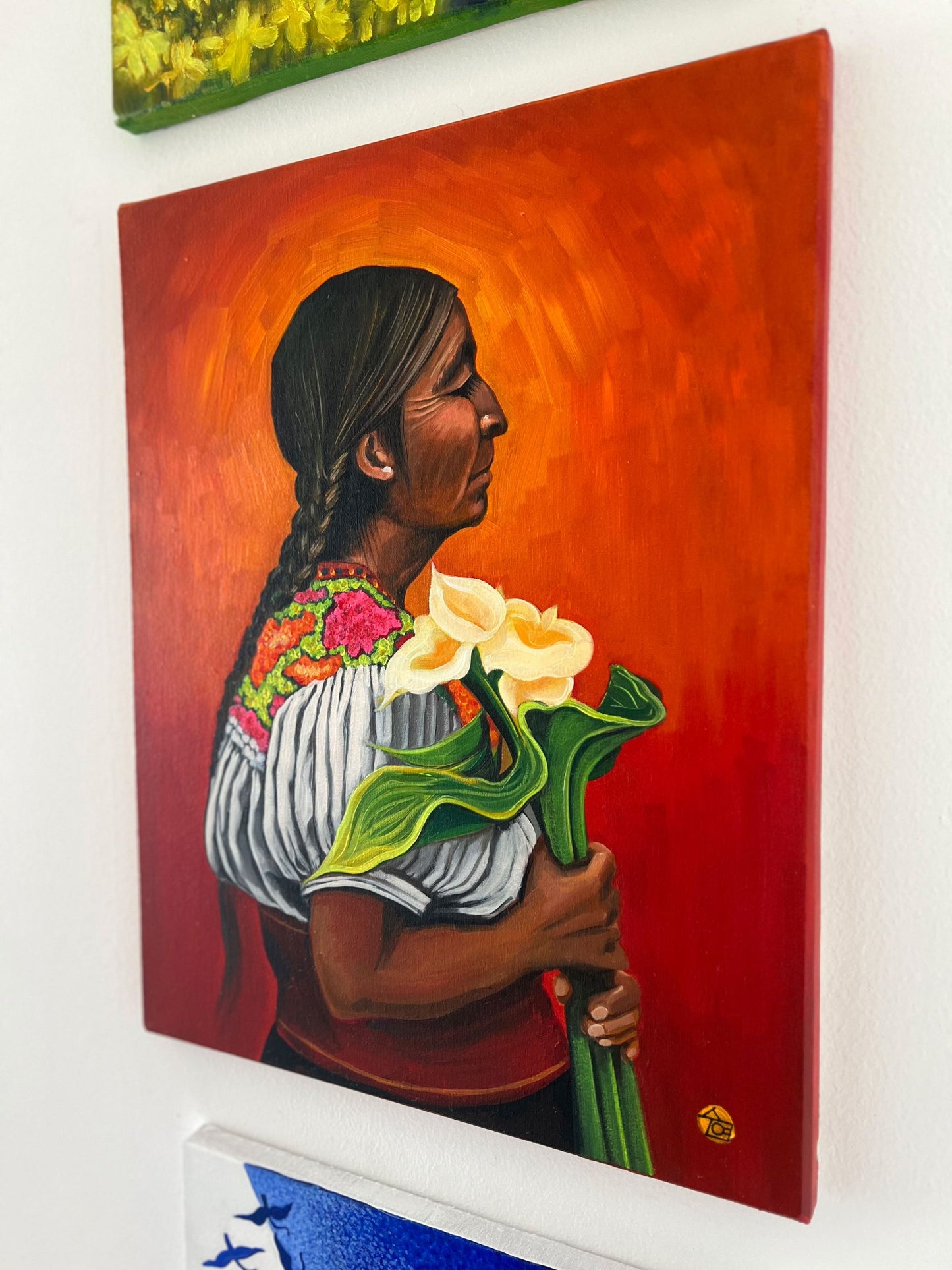 Traditions: Mexico - "Calla Lilies" by Suyeun, Original Oil Painting on Canvas 40x50cm image 6
