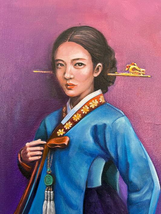 "Silent Dignity" – Original 12x16" Framed Oil Painting on Canvas by Suyeun Lee image 1