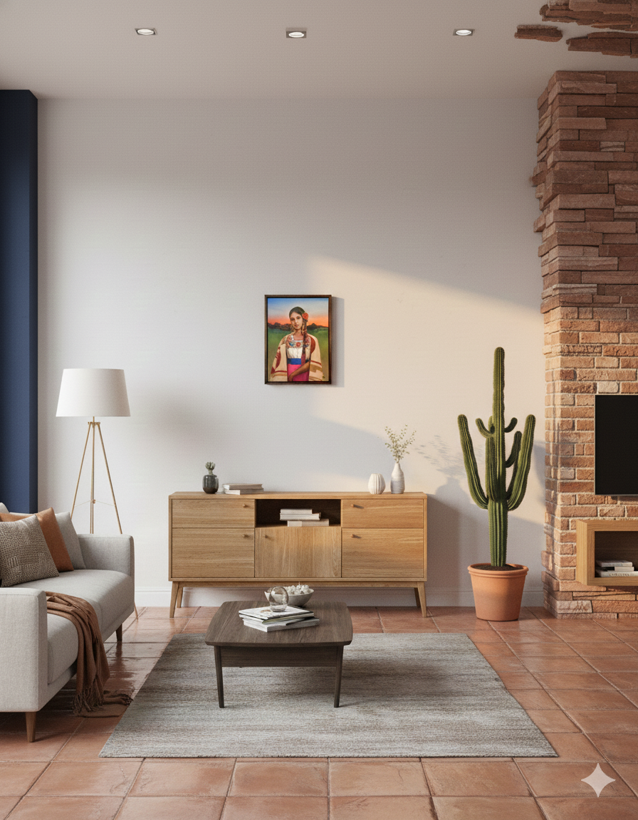 Traditions: Mexico – "Sunset Mexicana" – Original 12x16 Framed Oil on Canvas by Suyeun Lee image 5