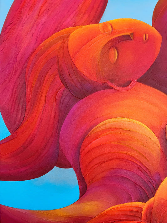 "Formed by One Another" Acrylic and Ceramic Stucco Texture on Canvas - Original 36x48"