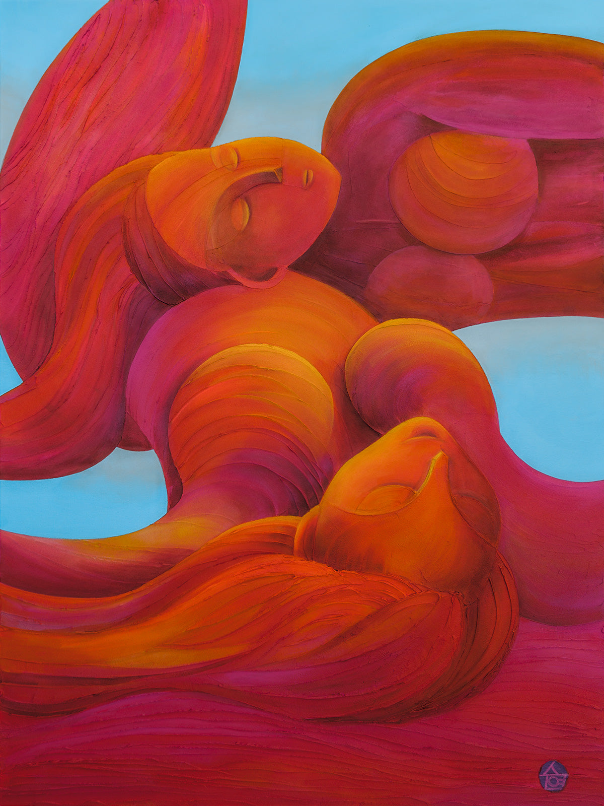 "Formed by One Another" Acrylic and Ceramic Stucco Texture on Canvas - Original 36x48"