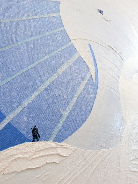 Snow Canyon: Acrylic and Ceramic Stucco Texture on Canvas