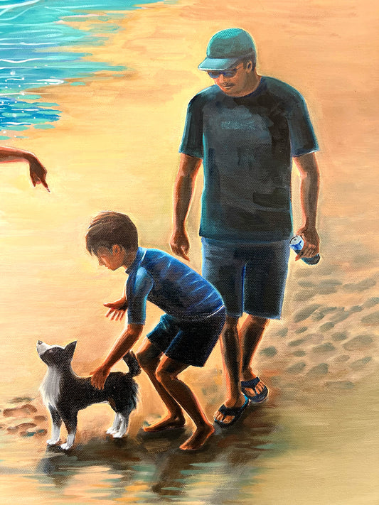 “Shore of Bliss” – Original 40x30" Framed Oil Painting on Canvas by Suyeun Lee image 1