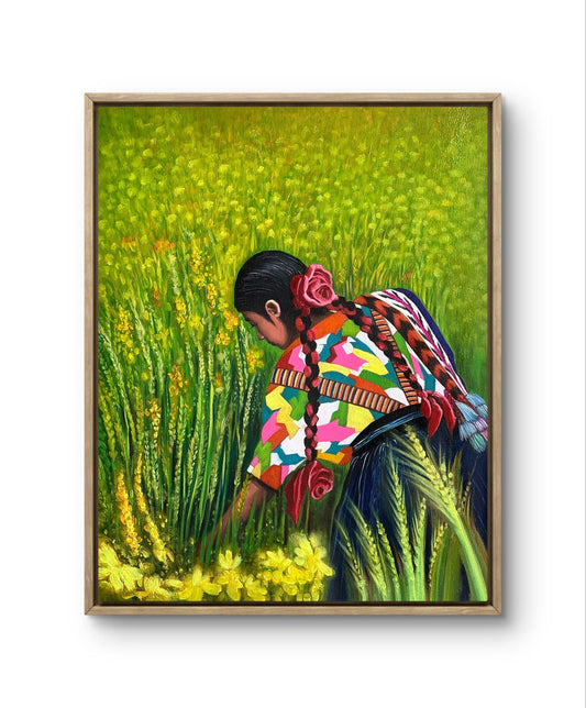 Traditions: Mexico - "Floricultura" by Suyeun, Original Oil Painting on Canvas image 1