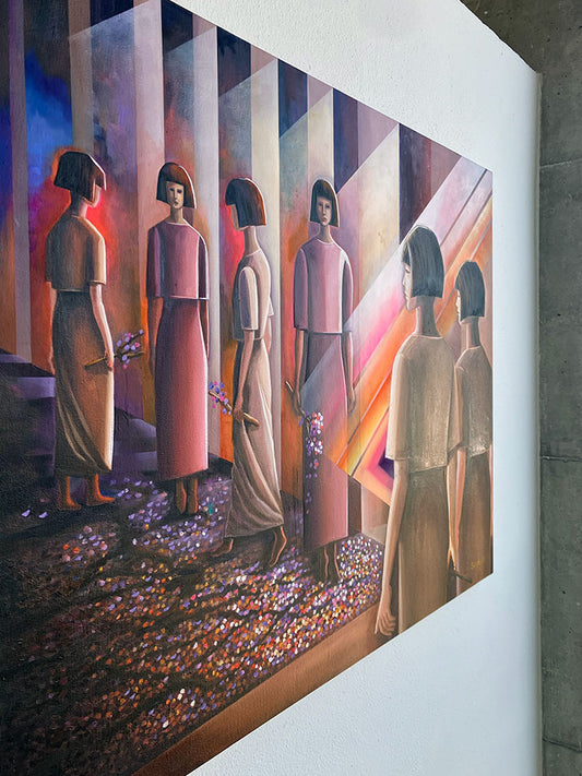 “Many Versions of Me” by Suyeun - Original Identity-Inspired Oil Painting on Canvas, 90x70cm image 1