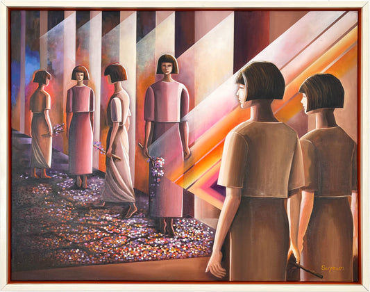 “Many Versions of Me” by Suyeun - Original Identity-Inspired Oil Painting on Canvas, 90x70cm image 0