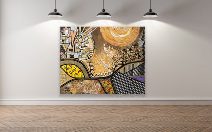 “Zipper Tapestry” Original Mixed Media Painting by Suyeun image 6