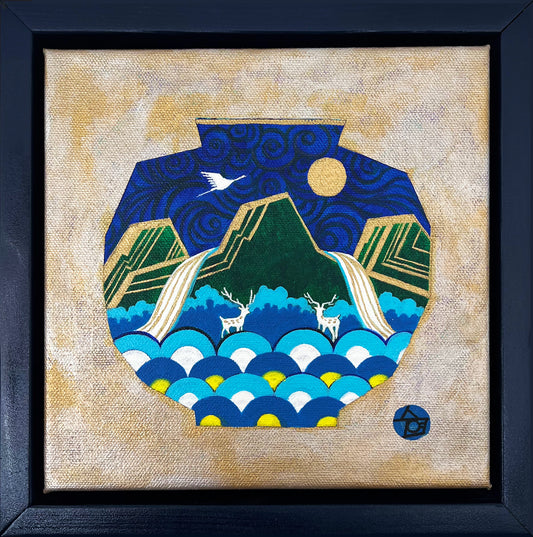 Moonlit Sanctuary 8" x 8" (20x20cm) - Original Oil Painting by Suyeun image 0