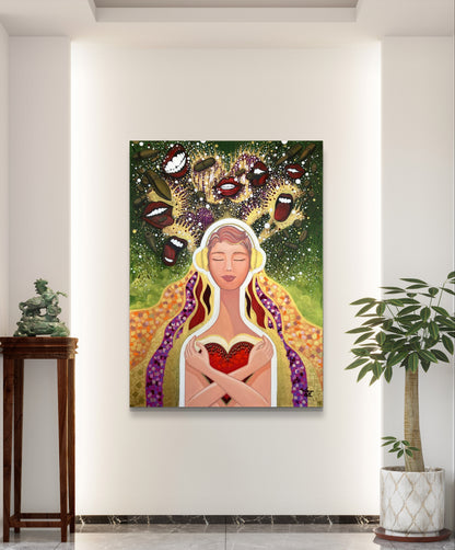 “You're Safe” – Original Acrylic on Canvas, 80 x 110 cm / 31.5 x 43.5"