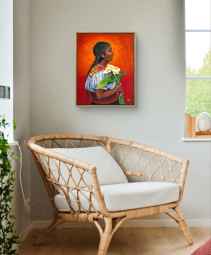 Traditions: Mexico - "Calla Lilies" by Suyeun, Original Oil Painting on Canvas 40x50cm image 2
