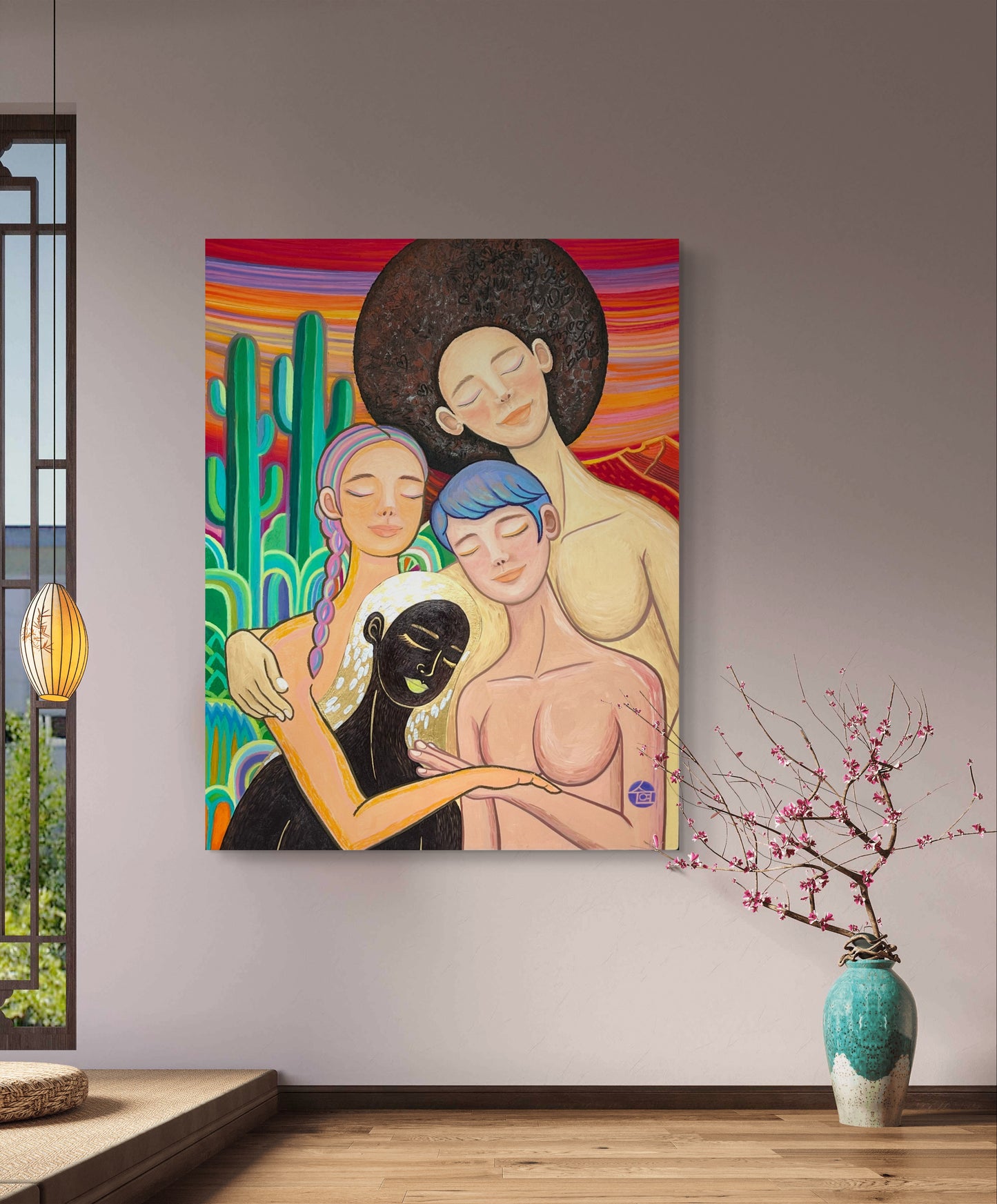 “Embrace” – Original 70x90cm Oil Painting on Canvas by Suyeun