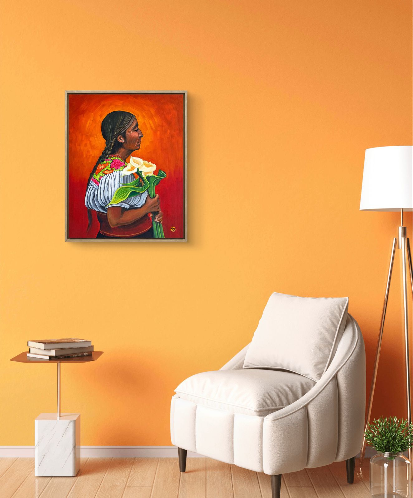Traditions: Mexico - "Calla Lilies" by Suyeun, Original Oil Painting on Canvas 40x50cm image 3