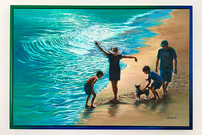 “Shore of Bliss” – Original 40x30" Framed Oil Painting on Canvas by Suyeun Lee image 5