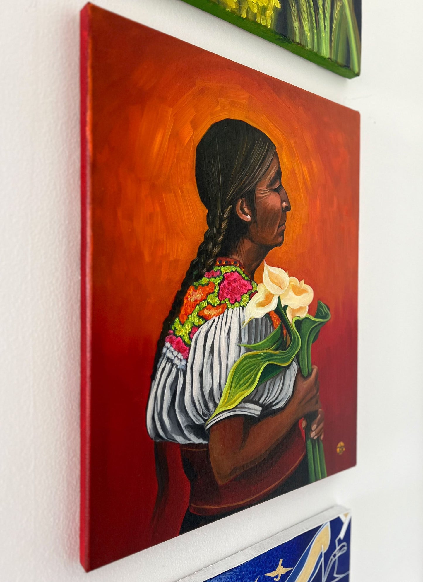 Traditions: Mexico - "Calla Lilies" by Suyeun, Original Oil Painting on Canvas 40x50cm image 5