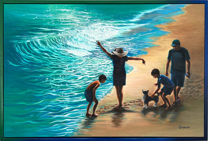 “Shore of Bliss” – Original 40x30" Framed Oil Painting on Canvas by Suyeun Lee image 0