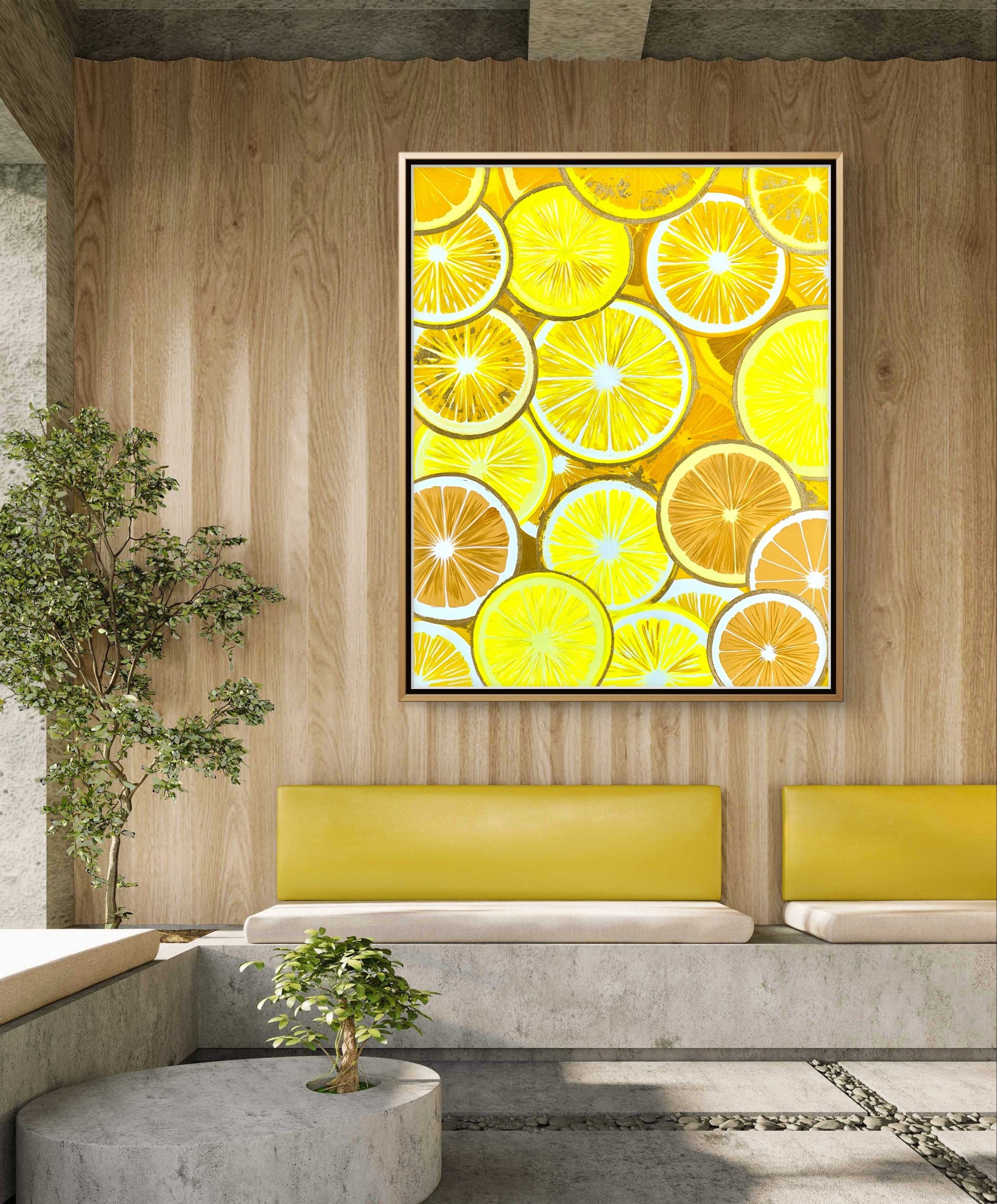 “Citrus Botanical” – Mixed Media Artwork (80x100cm), 86x106cm framed image 5
