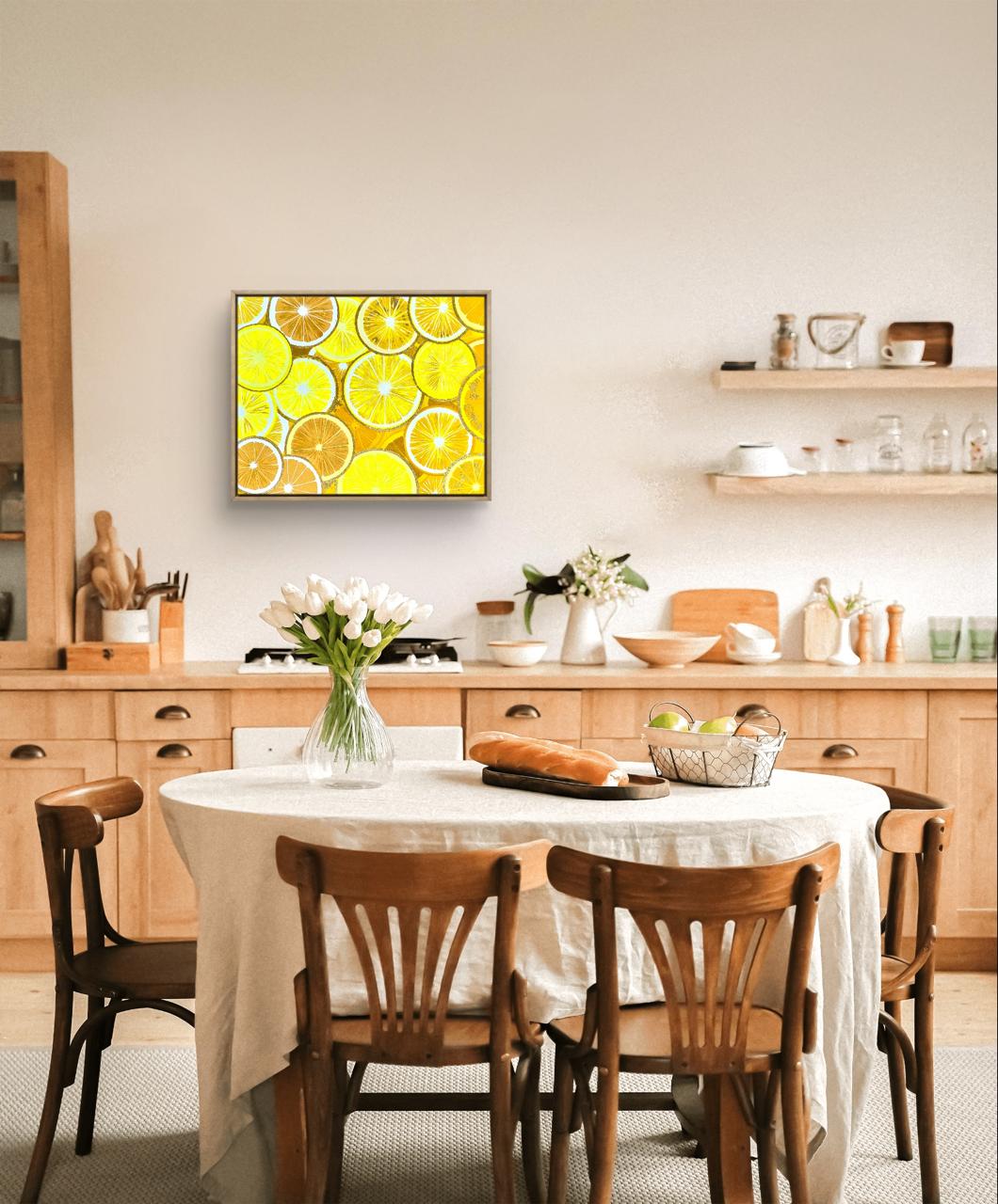 “Citrus Botanical” – Mixed Media Artwork (80x100cm), 86x106cm framed image 2