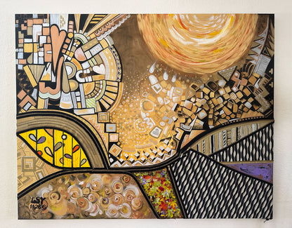 “Zipper Tapestry” Original Mixed Media Painting by Suyeun image 3