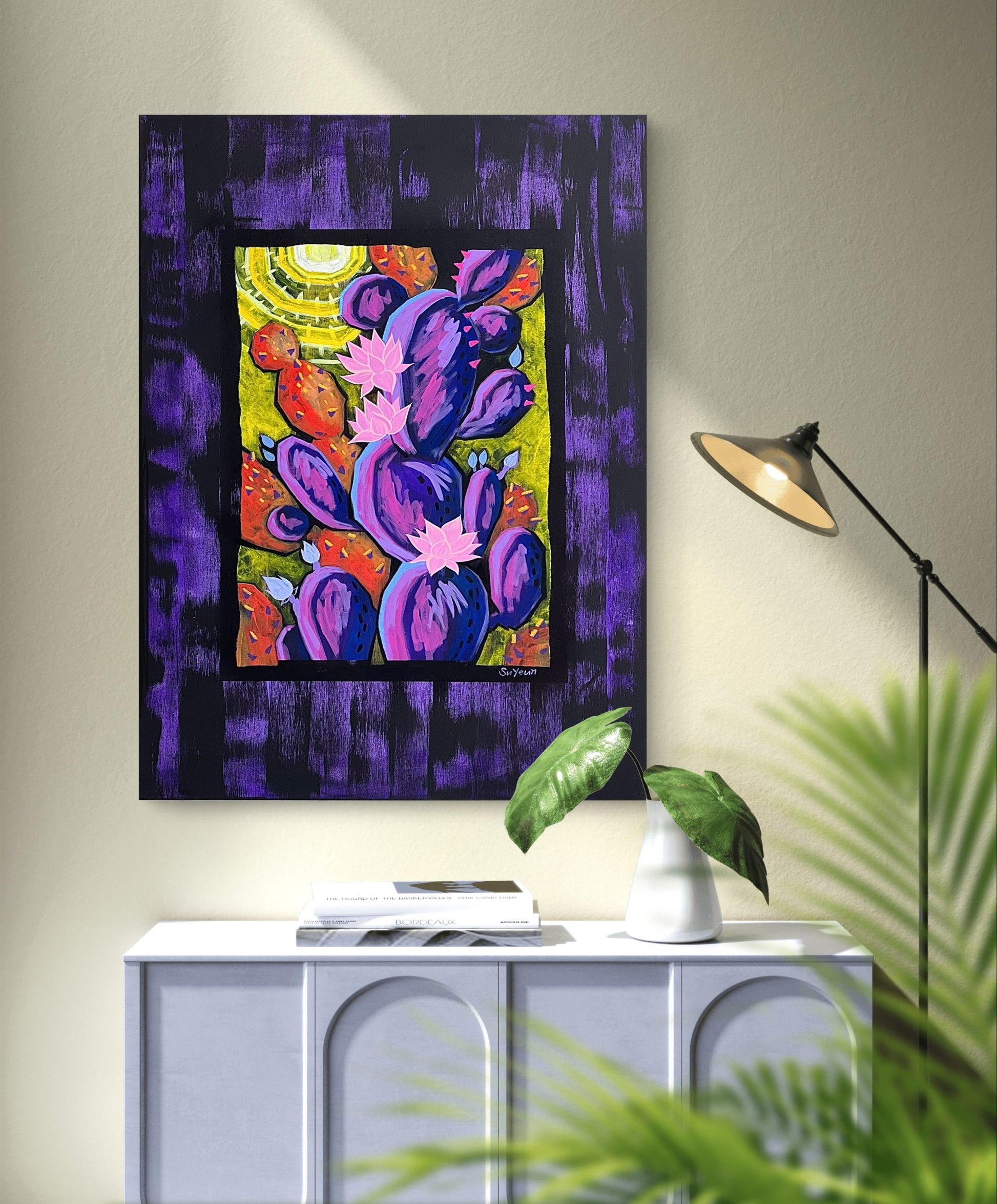 "The Botanical" – Original Acrylic & Oil Pastel Painting (80x120cm) image 2