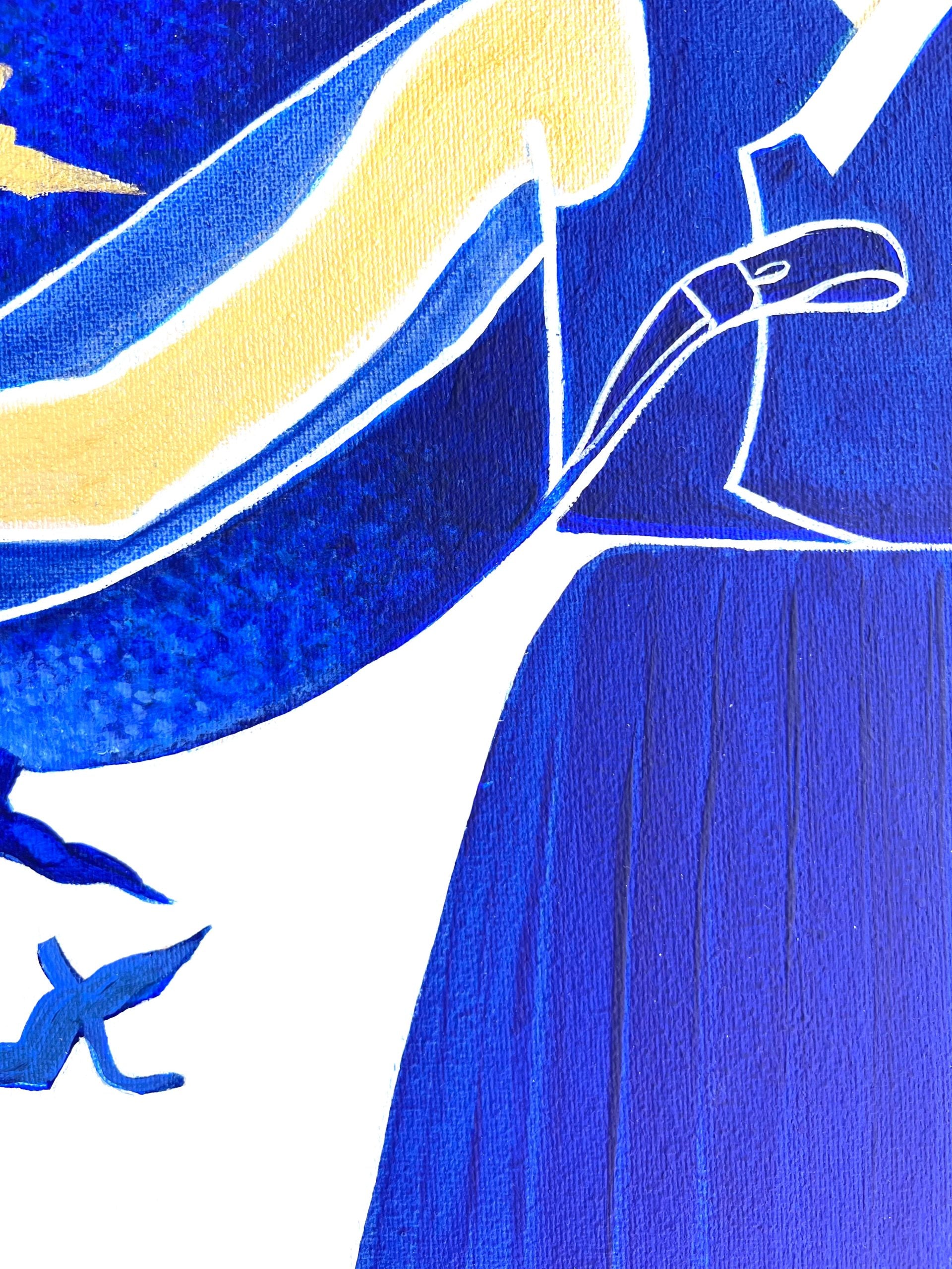 Traditions: Korea - "Whispers in Blue" by Suyeun – Korean-Inspired Minimalist Painting with Birds in Flight, Original Acrylic on Canvas, 35x20cm image 8