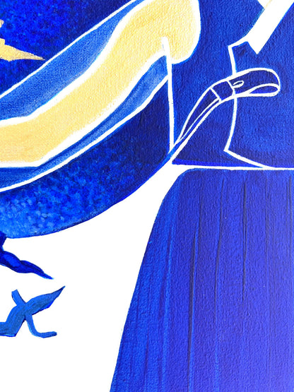 Traditions: Korea - "Whispers in Blue" by Suyeun – Korean-Inspired Minimalist Painting with Birds in Flight, Original Acrylic on Canvas, 35x20cm image 8