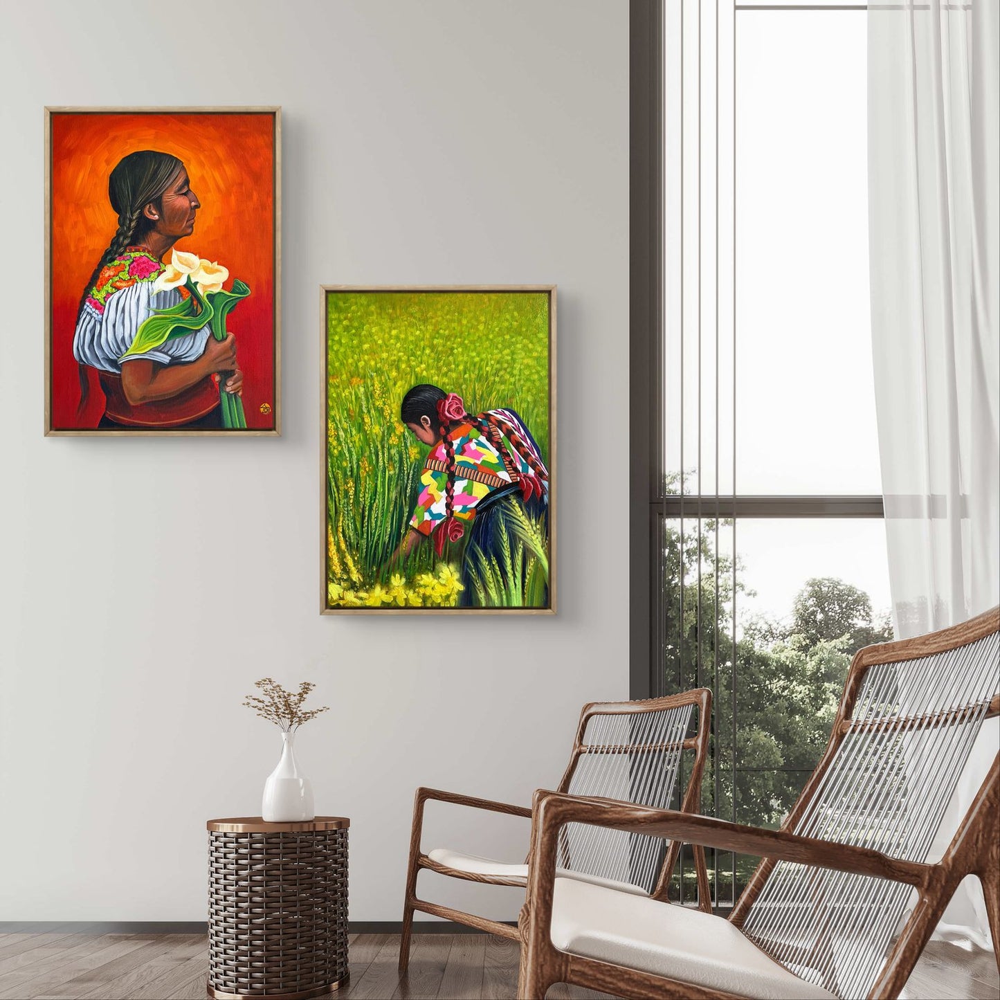 Traditions: Mexico - "Calla Lilies" by Suyeun, Original Oil Painting on Canvas 40x50cm image 1