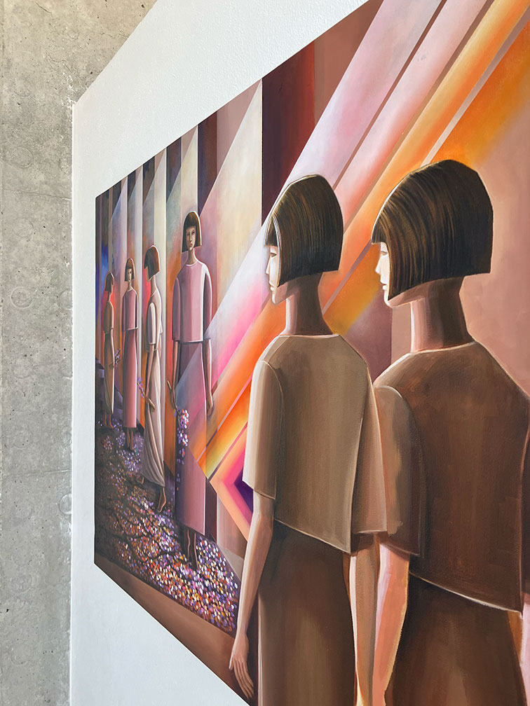 “Many Versions of Me” by Suyeun - Original Identity-Inspired Oil Painting on Canvas, 90x70cm image 2