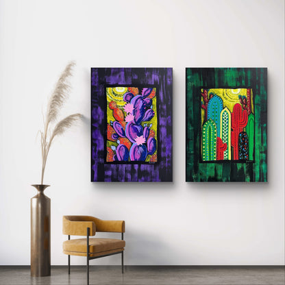 "The Botanical" – Original Acrylic & Oil Pastel Painting (80x120cm) image 3