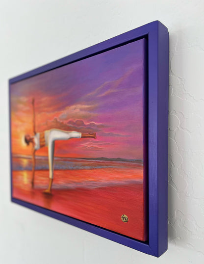 "Sunset Yoga" – Original 12x16 Framed Oil on Canvas by Suyeun Lee image 3
