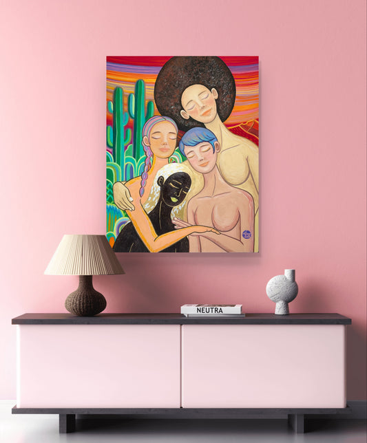 “Embrace” – Original 70x90cm Oil Painting on Canvas by Suyeun