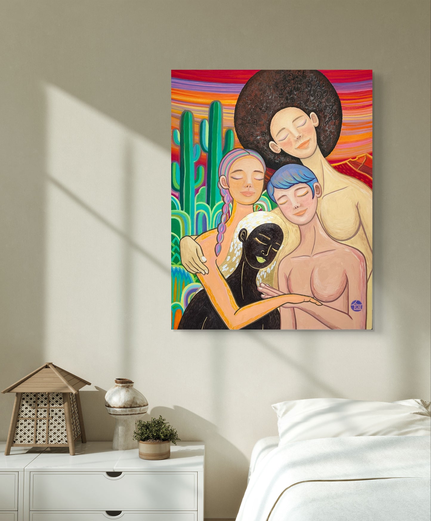 “Embrace” – Original 70x90cm Oil Painting on Canvas by Suyeun