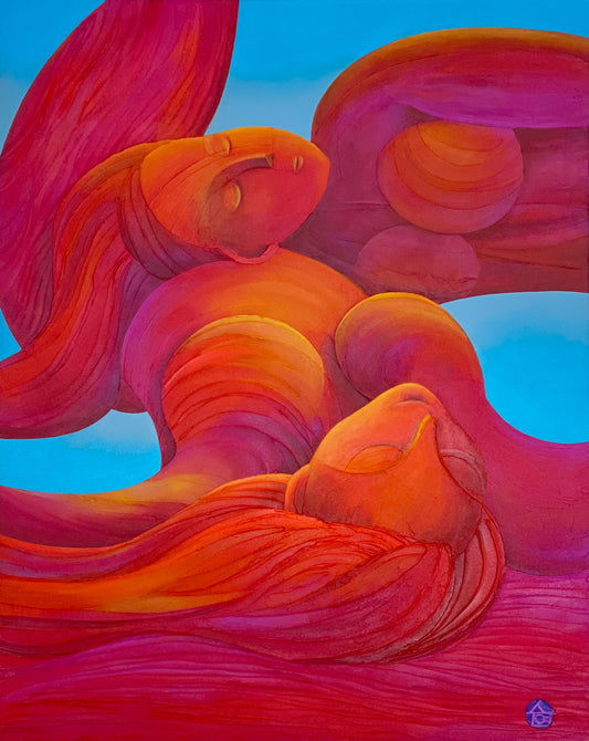 "Formed by One Another" Acrylic and Ceramic Stucco Texture on Canvas - Original 36x48"
