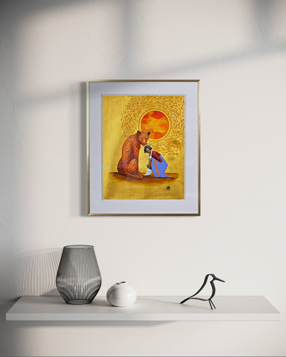 The Sun's Guardian original painting by Suyeun Lee, fine art near Chandler and Gilbert AZ