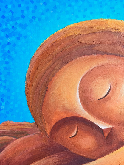 Earth’s Oasis: Acrylic and Ceramic Stucco Texture on Canvas - Original 36x36"