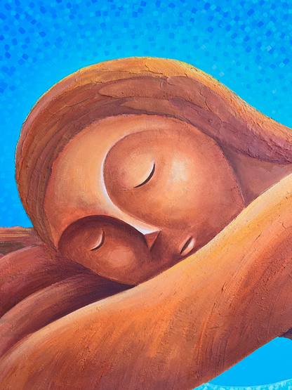 Earth’s Oasis: Acrylic and Ceramic Stucco Texture on Canvas - Original 36x36"