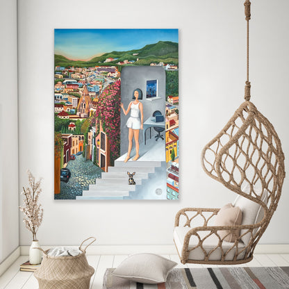 Original acrylic painting on canvas by Maricopa artist Suyeun Lee, 80x110cm