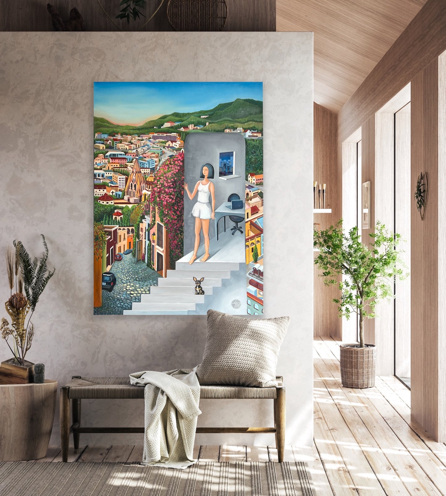 Original acrylic painting on canvas by Maricopa artist Suyeun Lee, 80x110cm