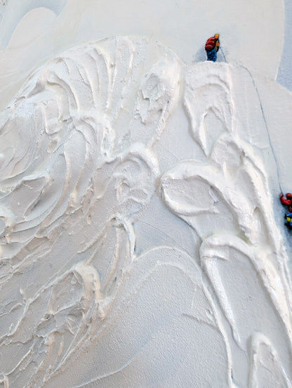 Snow Canyon: Acrylic and Ceramic Stucco Texture on Canvas