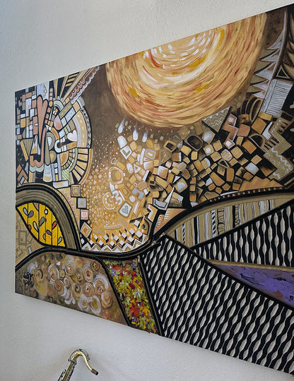“Zipper Tapestry” Original Mixed Media Painting by Suyeun image 2
