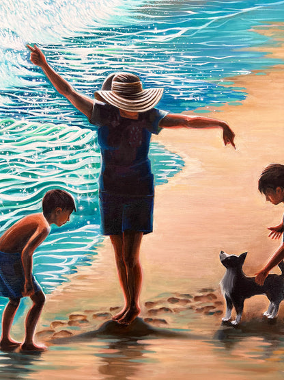 “Shore of Bliss” – Original 40x30" Framed Oil Painting on Canvas by Suyeun Lee image 2