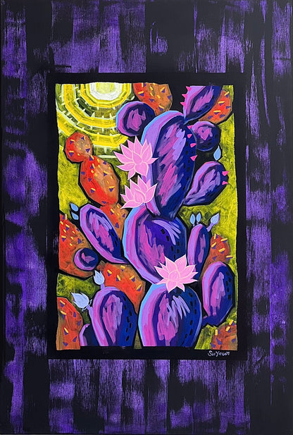 "The Botanical" – Original Acrylic & Oil Pastel Painting (80x120cm) image 0