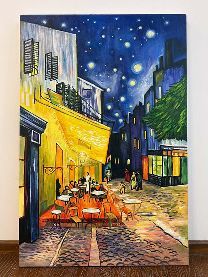 “Tribute to Café Terrace at Night” original oil painting by Suyeun in the style of Van Gogh image 2