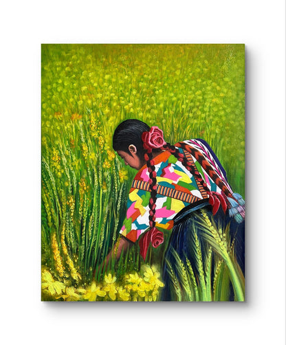 Traditions: Mexico - "Floricultura" by Suyeun, Original Oil Painting on Canvas image 2