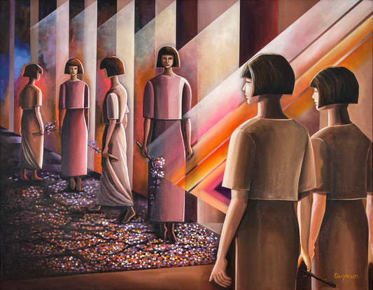 “Many Versions of Me” by Suyeun - Original Identity-Inspired Oil Painting on Canvas, 90x70cm