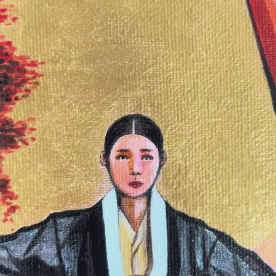 Original Korean-inspired Hanbok and Elephant dreamscape painting by Suyeun Lee, Maricopa AZ