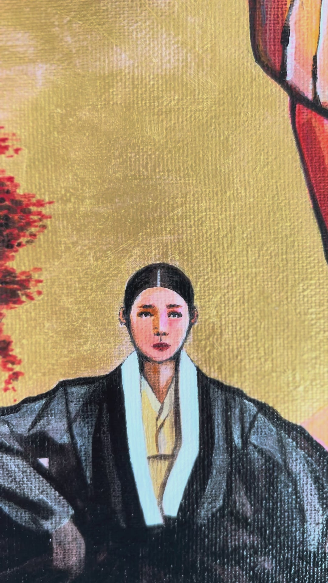 Original Korean-inspired Hanbok and Elephant dreamscape painting by Suyeun Lee, Maricopa AZ