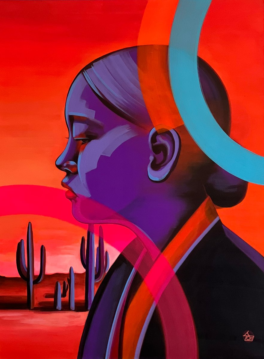 She Carries the Desert: Acrylic on Canvas - Original 30x40"