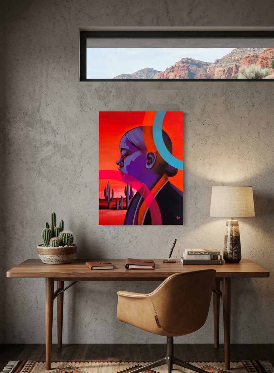 She Carries the Desert: Acrylic on Canvas - Original 30x40"